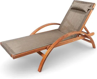 Productafbeelding van Ligbed Karibisch | verstelbare rugleuning, zonneligbed met armleuningen, tuinmeubilair van behandeld hout, weerbestendig ligbed voor de tuin