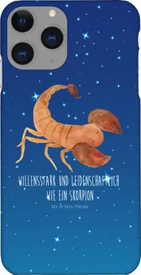 Produktbild von Mr. & Mrs. Panda Iphone 11 Pro Handyhülle Sternzeichen Skorpion - Sternenhimmel Blau - Geschenk, Oktober, Premium Kunststoff, Geburtstag, Skorpione, Handy Case, November