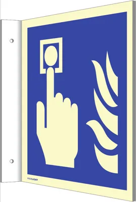 Produktbild von Dreifke® Fahnenschild Hausalarm Brandmelder, Alu, nachleucht., 160-mcd, 148x1...