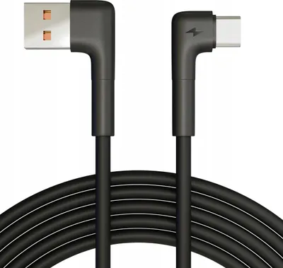 Obrázek produktu pro USB KABEL TYPU C, SILNÝ KÁBEL, ÚHEL 90 STUPŇŮ, OHÝBANÝ, 3 A, 2 m