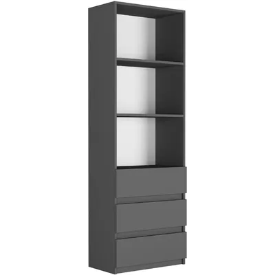 Produktbild von Framire Bücherregal Büroregal mit 3 Schubladen und 3 Fächern 180 x 60 x 33 cm, Modell MODERN B3, Anthrazit