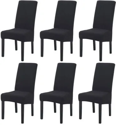 Obrázek produktu pro 6 kusů krytů židlí Stretch Elastan kryt židle pro jídelnu Hotel Banket , černá
