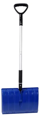 Produktbild von Tragbare Schneeschaufel, Leicht und Abnehmbar, Mit Verstellbarem Griff und Robuster PP-Aluminiumklinge, Für Garten und Camping (Blau)