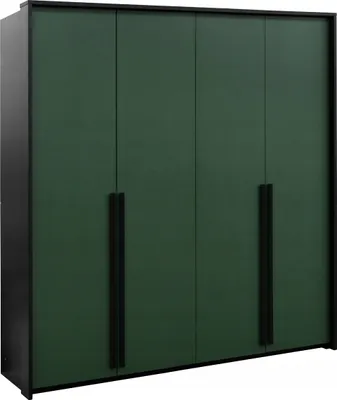 Produktbild von Easy4You Genua Grün Kleiderschrank 210x217x65 cm - Schlafzimmermöbel, Aufbewahrung – Mehrzweckschrank mit 2 Kleiderstangen