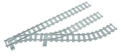 Produktbild von Trixbrix Rangierbahnhof 3-gleisig rechts R40 – Schienen kompatibel mit LEGO® City Eisenbahn und Zug, Zubehör für Klemmbausteine