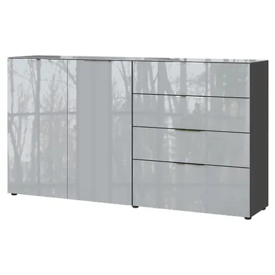Produktbild von Sideboard 184 cm breit in silbergrau mit graphit, OXFORD-01