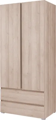 Produktbild von Kleiderschrank mit Schubladen 92 cm LIONU – Sonoma-Eiche