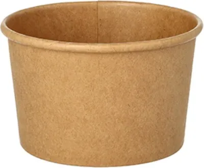Produktbild von Starpak 25 Suppenbecher, Pappe rund 230 ml Ø 9,8 cm · 6 cm braun | Folie (25 Stück)