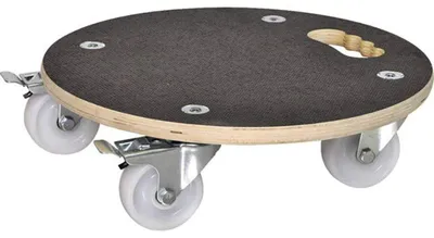 Image de Support mobile pour casseroles, diamètre : 38 cm, bois, noir, 200 kg - A
