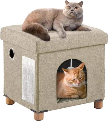 Produktbild von Faltbare Katzenbett für große Katzen mit Kratzbord und Spielball