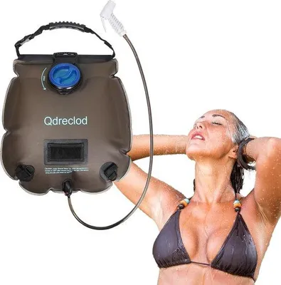 Productafbeelding van Famanu Campingshower, 20 liter - Draagbare zonnewarmwaterdouche met thermometer