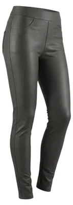 Produktbild von Lederleggings Damen Leder Hose Gr. 34-44 gefütterte Leggings Kunstleder