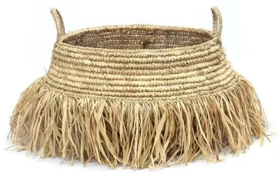 Image de Panier de rangement bohème en bambou - 45 cm x 45 cm x 30 cm