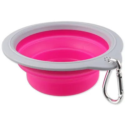 Image de Gamelle de voyage DOG FANTASY pliable rose M 1 pc