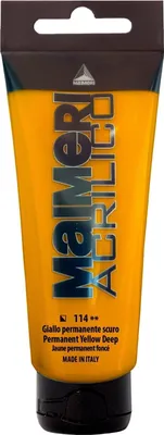 Obrázok produktu pre Maimeri Acrilico Akrylová farba Permanent Yellow Deep 114 200 ml 1 ks
