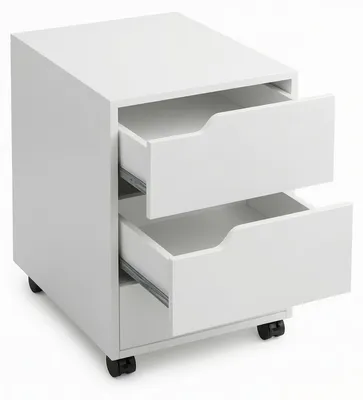 Imagen del producto de Carro con cajones para oficina – Archivador móvil – 3 cajones – Con cerradura – Con ruedas – 40 x 50 x 57,5 cm – Blanco
