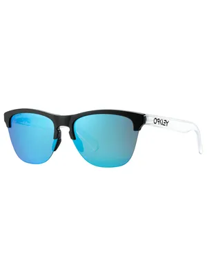Produktbild von Oakley Frogskins Lite, Erwachsener, Männlich, Halbe Einfassung, Schwarz, Transparent, Nicht-polarisierte Linse, Blau