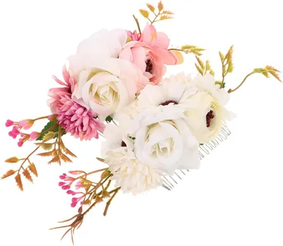 Produktbild von 2 Stück Haarkämme mit Blumen für Brautjungfern, Haarschmuck für Hochzeiten und Partys, Brautkopfschmuck mit Blumenornamenten für Damen