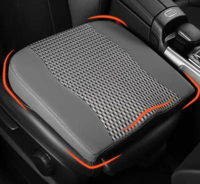 Image de Coussin ergonomique pour siège de voiture, fabriqué en mousse viscoélastique, conçu pour soulager les douleurs sciatiques et dorsales