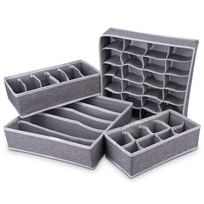 Produktbild von Aufbewahrungsbox 4er Set Schubladen-Organizer,Faltbare Stoffbox