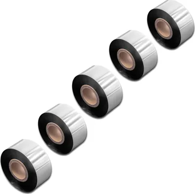 Produktbild von vhbw 5x Thermotransfer-Band kompatibel mit Datamax Honeywell H-4606, H-4408 Drucker Etikettendrucker, Wischfest, 30 mm x 300 m, Wachs Harz Schwarz