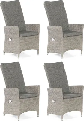 Produktbild von Sonnenpartner 4x Garten-Sessel Solares Aluminium/Polyrattan stone-grey Hochlehner