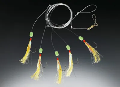 Produktbild von Balzer Makrelenpaternoster 1,80m 5 Haken Gr. 1/0 - Meeresvorfach, Farbe:Gelb