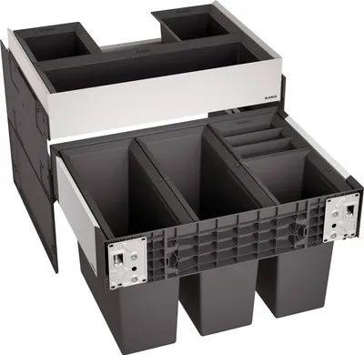 Zdjęcie produktu dla BLANCO 526211 SELECT II 60/4 ORGA system odpływowy 42 litry (2x 15 i 2x 6) do szafki o szerokości 60 cm / podłączenie z przodu