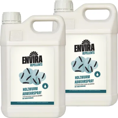 Produktbild von Envira Holzwurm Abwehrspray 2 x 5L - Spray mit Langzeitwirkung gegen Holzbock & Holzwurm