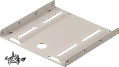 Productafbeelding van goobay 1-baans inbouwframe voor 2,5" harde schijven, geschikt voor 3,5" behuizing, beige (los verpakt)