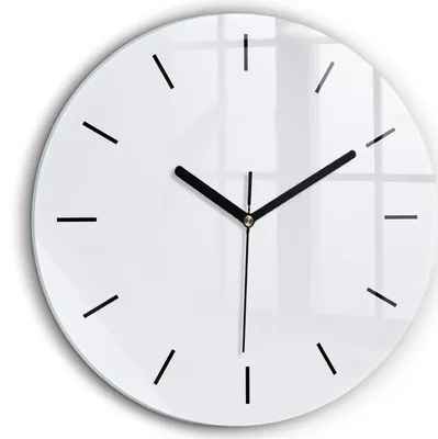Produktbild von Wallfluent Große Wanduhr – Stilles Quarzuhrwerk - Uhr Dekoration Wohnzimmer Schlafzimmer Küche - Zifferblatt mit Striche - schwarze Zeiger - 60 cm - Weiß