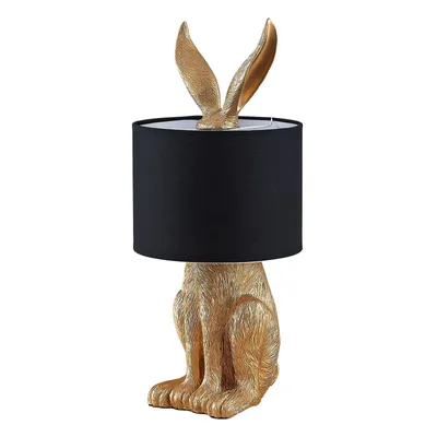 Produktbild von Lindby Tischlampe Lorentina, Höhe 57 cm, Hase, gold, Textil