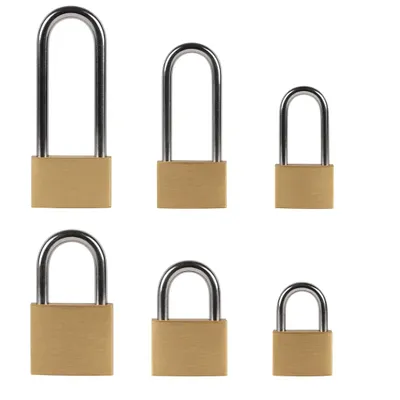 Produktbild von Vorhängeschloss 20 mm 1 Stück Langer Bügel STAHLEX Bügelschloss Messing Schloss Wasserresistent 3 Schlüssel Gold