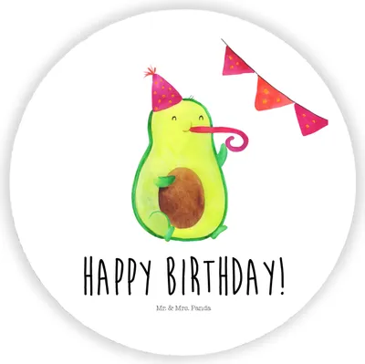 Produktbild von Mr. & Mrs. Panda Kühlschrankmagnet Avocado Geburtstag - Weiß - Geschenk, Happy Birthday, haftmagnet, Feier, wandmagnet, Party, Alles Gute, magnet für kühlschrank