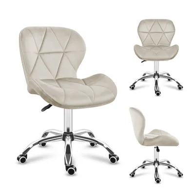 Produktbild von MARK ADLER Future 3.0 | Drehstuhl Bürostuhl Polsterstuhl | Höhenverstellbar bis 130 kg belastbar Samt Velours | Homeoffice Schminktisch | Beige