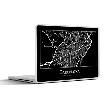 Produktbild von MuchoWow® Laptop Aufkleber Sticker Cover Stadtplan - Barcelona - Karte 25x18 cm - Laptop-Deko