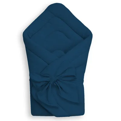 Produktbild von Dolce Sonno Musselin Babyhörnchen für Neugeborene - Wickelnest aus 100% Baumwolle - 70x70 – Babydecke – Navy Blue