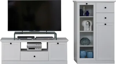 Produktbild von trendteam Wohnen Wohnwand BrandsonBaxter Weiß Nachbildung 235 x 129 x 41 cm