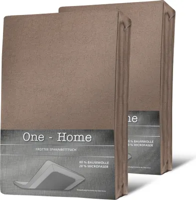 Produktbild von 2er Pack Spannbettlaken FROTTEE 140x200cm - 160x200cm taupe beige Spannbetttuch