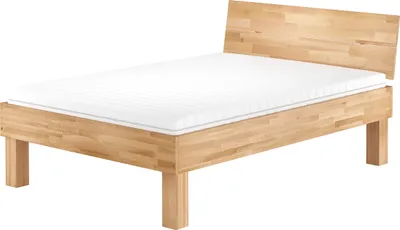 Produktbild von Extra stabiles hohes Massivholzbett 140x220 Seniorenbett Zubehör wählbar V-60.81-14-220Federholzrahmen und Matratze inkl.