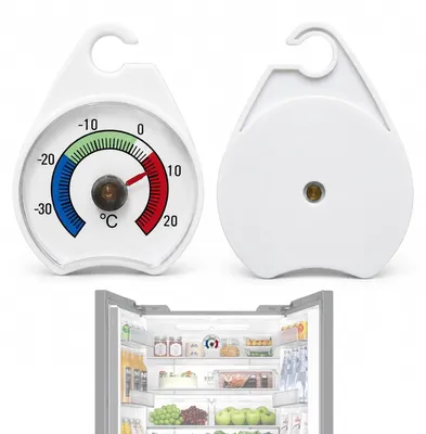 Produktbild von Kühlschrankthermometer 2 Stück, analoges Thermometer mit Haken, -50 °C bis +50 °C, für Kühlschrank