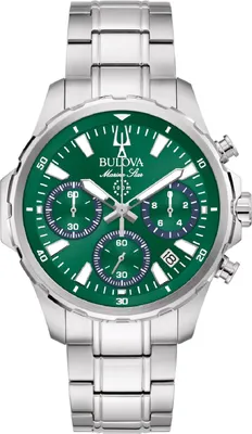 Bulova 96B465 Herrenuhr Chronograph Marine Star Stahl/Grün 1