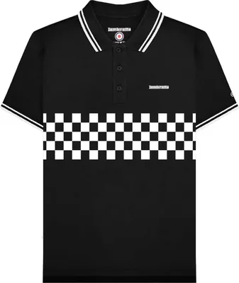 Produktbild von Lambretta - "SS25" Poloshirt Mit kontrastfarbenen Streifen für Herren LB236 (M) (Schwarz/Weiß)