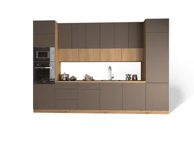 Produktbild von Küchenzeile 360 cm Küche Küchenblock Einbauküche Ohne Arbeitsplatte , Langen KL3-M360 Beige/Artisan .