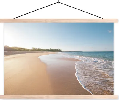 Produktbild von MuchoWow® Textilposter Strand - Sand - Himmel 120x80 cm mit holzfarbenen Rahmen - Aufhängeset