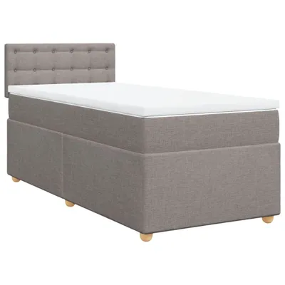 Image de Sommier à lattes de lit avec matelas Taupe 90x190 cm Tissu
