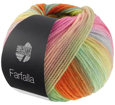 Produktbild von Lana Grossa - Farfalla 0005 apricot, orange, pink, rosa, pistazie, hellgrün, mintgrün, seegrün, hellgelb