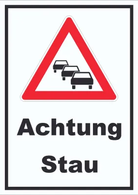 Produktbild von Schild Achtung Stau A2 (420x594mm)