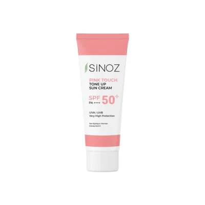 Produktbild von Sinoz Pink Touch Tone-Up Sonnencreme Gesicht SPF 50+ UVA/UVB, rosiger Finish, 50 ml