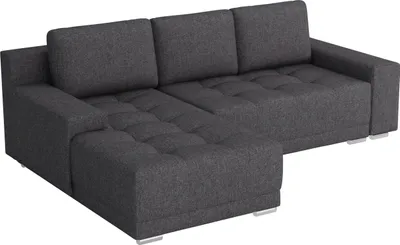 Produktbild von MEBLE LUX Ecksofa DAVID mit Schlaffunktion & Bettkasten – Federkern, Universell Links/Rechts, Stoff Grau